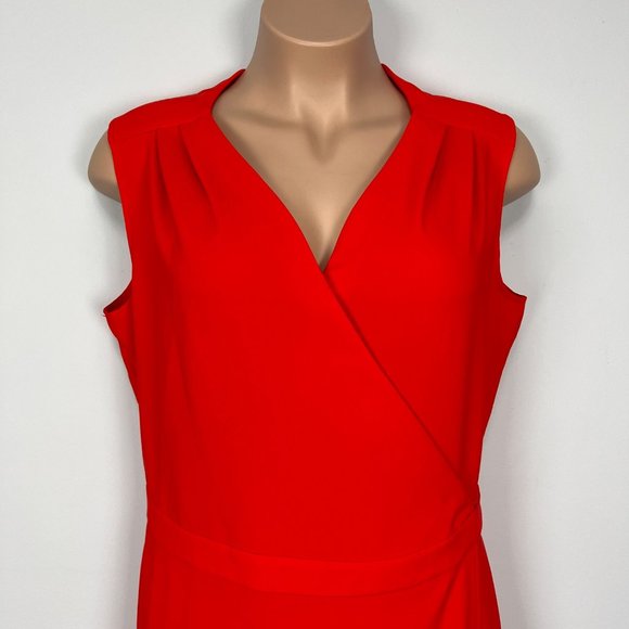Gibson Latimer V Neck Sleeveless Wrap Jumpsuit Crimson Red plus size 18 - Picture 3 of 16